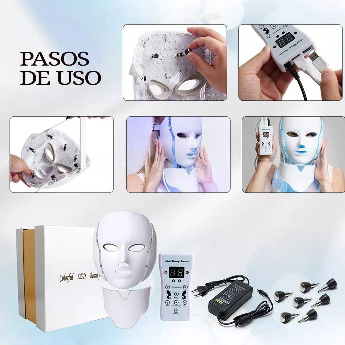 Mascara LED Facial 7 Colores