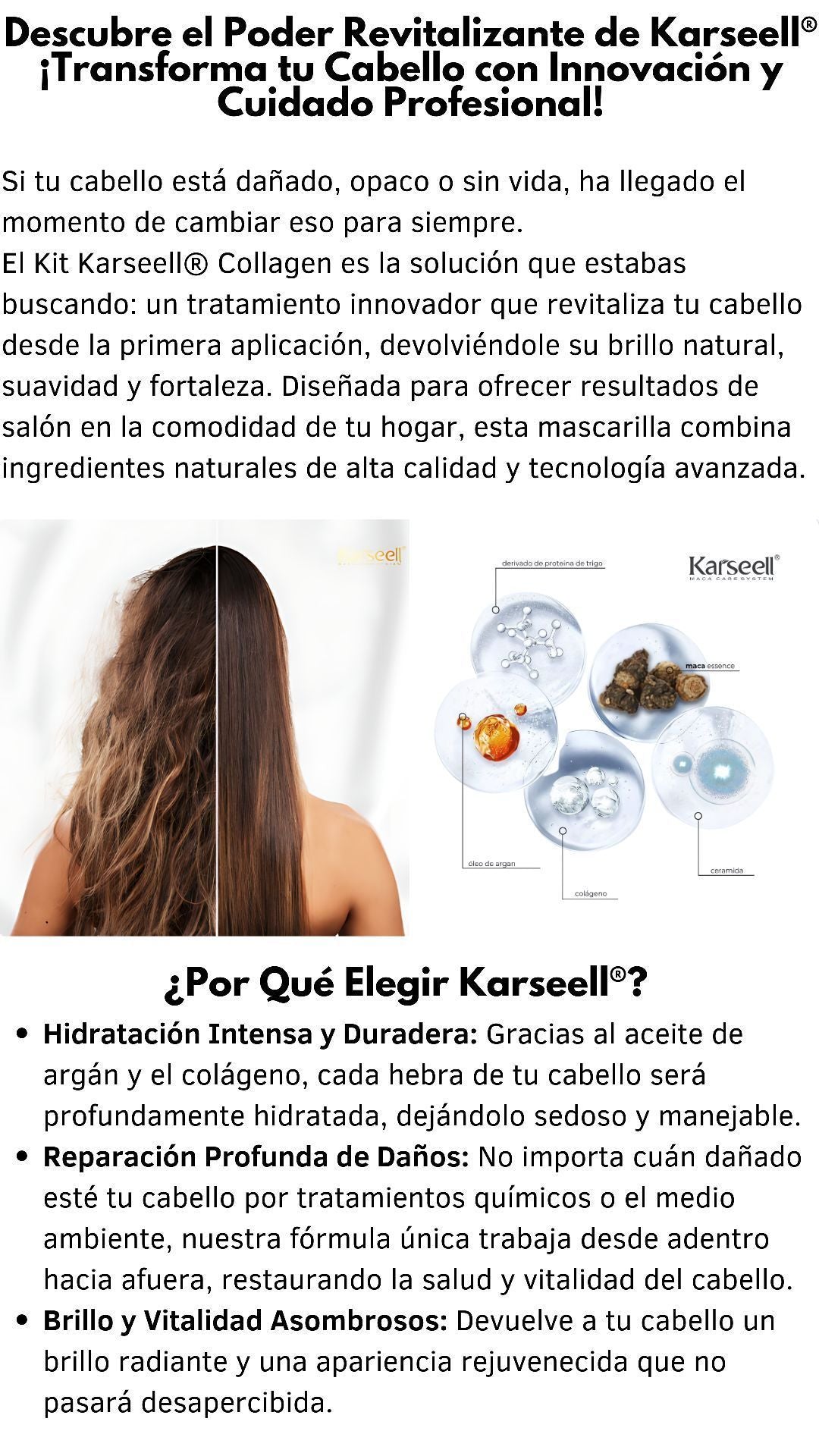 MASCARILLA CAPILAR CON COLÁGENO KARSEELL | PRODUCTO ORIGINAL (500 ML)